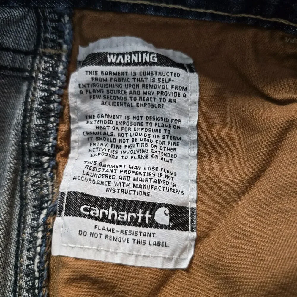 Carhartt Jeans Men's 44 x 30 Blue Utility Work Flame Resistant Classified UL